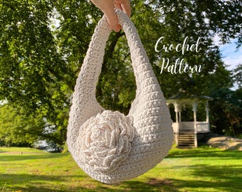 Crochet Bag Pattern, Small Floral Handbag, Flower bag, Crochet shoulder Bag, Purse Pattern PDF, Crochet Elegant Bag, Crochet purse