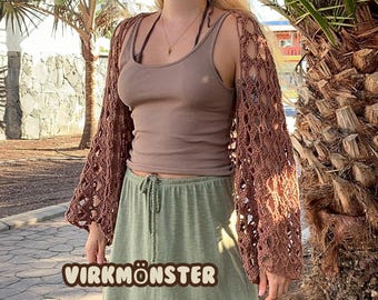Virkad bolero mönster Bolero med snäck mönster sommar topp virkmönster på svenska Boho bolero virkning nybörjare bohemisk bolero virkad
