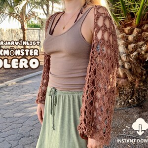 Virkmönster på svenska för en vacker bolero med snäckmönster! Skapa din egen unika stil med denna bohemiska design. Perfekt för dig som älskar att virka och vill ha något speciellt i din garderob. Köp nu och låt din kreativitet flöda!
