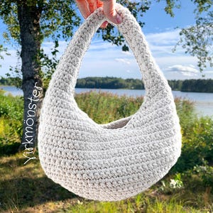 Virkmönster väska, virkad rund väska, liten virkad handväska, modern virkad clutch, virkad axelväska, virkad väska bomullsgarn, PDF mönster