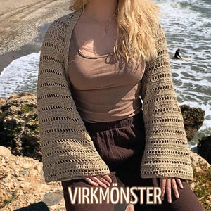 Virkmönster bolero, virkad kofta mönster PDF, sommarkofta virkad, enkel virkad topp, anpassningsbar virkad cardigan, virkad axelvärmare