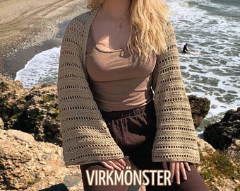 Virkmönster bolero, virkad kofta mönster PDF, sommarkofta virkad, enkel virkad topp, anpassningsbar virkad cardigan, virkad axelvärmare