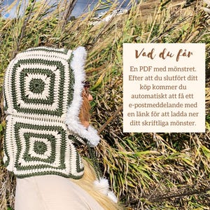 Virka en ansiktsvärmare med mormorsrutor.