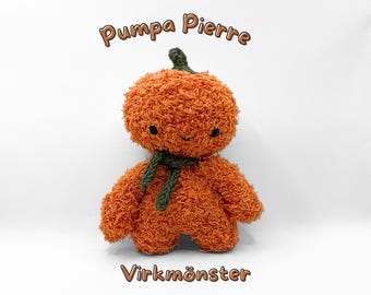 Virkmönster Pumpa, Halloween mönster, höstvirkning PDF, Virkad pumpagubbe, Söt halloweenfigur, Gullig virkad pumpa, amigurumi mönster