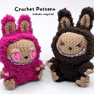 Labubu Amigurumi Crochet Pattern PDF, Cute Crochet Doll, Kawaii Toy Plushie, Crochet Bag Charm, Handmade Toy Pattern