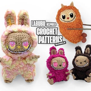 Labubu Crochet Pattern Bundle, Amigurumi Labubu Patterns, Kawaii Crochet Dolls, Plushie Toy Patterns, Cute Crochet Bundle