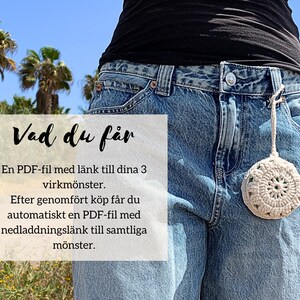 Virkad liten väska som kan användas som fodral, förvaring eller som en dekorativ accessoar.