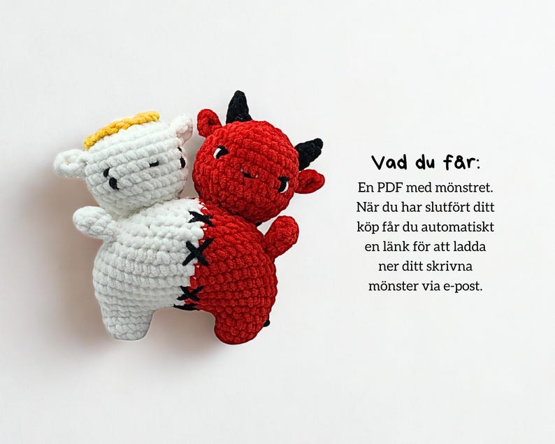 Virka dina egna ängel- och djävulstvillingar med detta digitala virkmönster.
