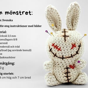 Virkad voodoo kanin nåldyna, dekorativ och lekfull virkning