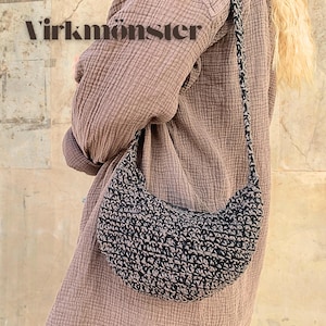 Virkmönster crossbody-väska, virkad axelremsväska, virkmönster väska, virkmönster väska, virkad mobilväska, nybörjarvänlig virkmönster