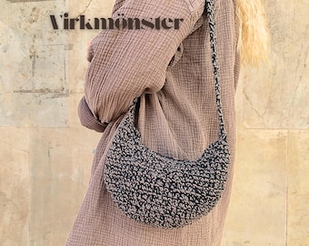 Virkmönster crossbody-väska, virkad axelremsväska, virkmönster väska, virkmönster väska, virkad mobilväska, nybörjarvänlig virkmönster