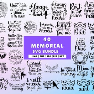 Memorial SVG Bundle, Memorial Quotes SVG, Rest In Peace SVG, Cardinal Svg, Loving Memory Svg, Heaven svg, Christian Svg, Remembrance Svg
