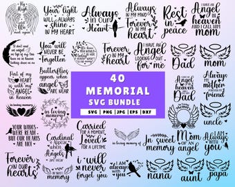 Memorial SVG Bundle, Memorial Quotes SVG, Rest In Peace SVG, Cardinal Svg, Loving Memory Svg, Heaven svg, Christian Svg, Remembrance Svg