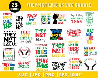 Pacchetto SVG "Non ci piacciono", Juneteenth, mese della storia dei neri, Juneteenth 1865 in formato SVG, Maglietta Juneteenth in formato PNG, Disegni a sublimazione per la libertà dei neri