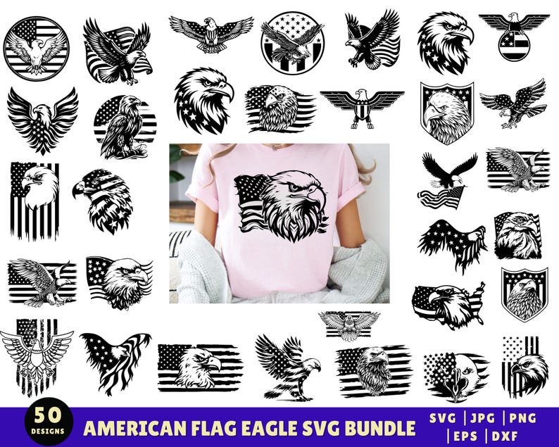 American Flag Eagle SVG, 4th of July SVG Bundle, Patriotic SVG ...