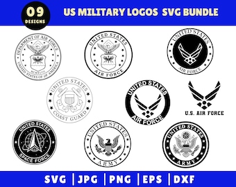 US Military Logo SVG Bundle, Army Svg, Coast Guard Svg, Air Force, Laser Ready, Vector, Digital Download, Space Force SVG, Cricut