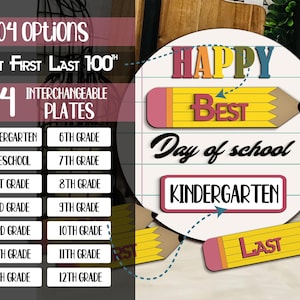 Kids Interchangeable First Day Of School Sign, Kindergarten School Laser Sign, Back To School Svg File, School Board SVG, First Day Cut File