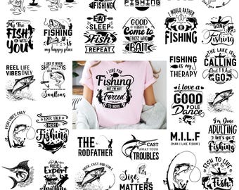 Fishing SVG Bundle, Fishing Cut File Cricut, Fishing Decal, Fishing Rod Svg, Fisherman Svg, Bass Fishing SVG, Fishing Quotes bundle SVG File