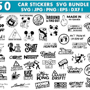 Car Decal SVG Bundle, Car SVG, Funny Car Decals Svg Bundle, Svg For Cricut, Car Decal Png, Funny Car Quotes, Sarcastic Car Stickers SVG