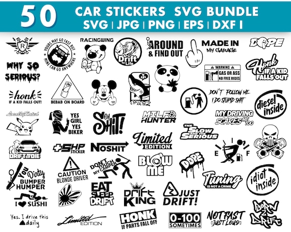 Car Decal SVG Bundle, Car SVG, Funny Car Decals Svg Bundle, Svg For Cricut, Car Decal Png, Funny Car Quotes, Sarcastic Car Stickers SVG