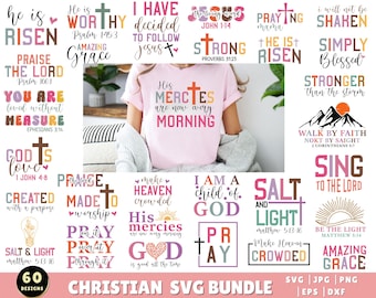 Paquete SVG cristiano, SVG cristiano, SVG religioso, SVG de fe, SVG de Dios, SVG de Jesús, SVG de versículos bíblicos, archivos de corte cristianos, Cricut, archivo instantáneo