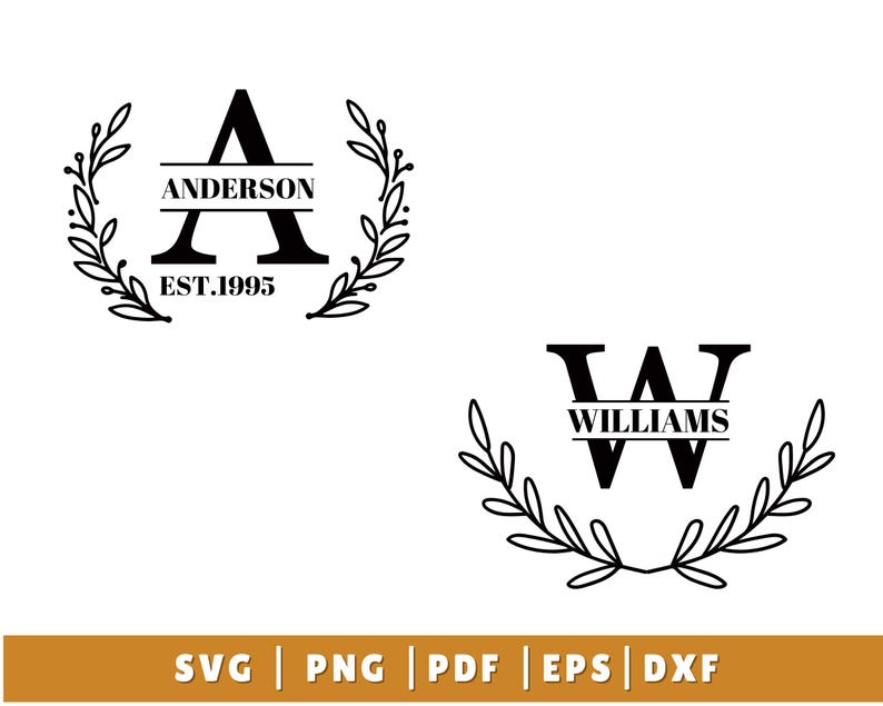 Family Name Monogram SVG Bundle, Monogram SVG, Split Monogram SVG ...
