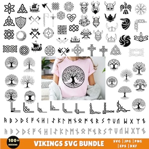 Viking and Celtic SVG Bundle, Valhalla Svg, Viking Bundle Clipart, Celtic Knot Svg, Viking Tree of life SVG Viking Warrior SVG Bundle