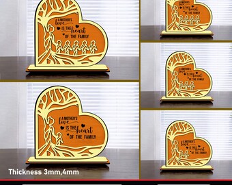 Mother‘s Day Tree Wooden Decorative Stand SVG, Mother Tree Svg, Tree Of Life, Gift For Mom Svg,Mother's Day Svg, Lasercut File For Glowforge