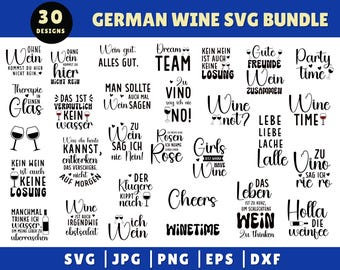 Duitse wijn Sayings Svg bundel, alcohol Svg, wijn Svg, bier Svg, Duitse Aperol Svg, Duitse gezegden Svg, Duitse Svg, voor Cricut, silhouet