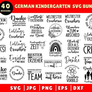 German Kindergarten SVG Bundle, German Erzieherin Plotter Svg, kindergarten Farewell Svg, Educator Svg, Cut File Cricut, Silhouette SVG File