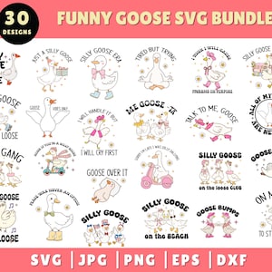 Funny Goose SVG PNG Bundle, Snarky Goose Retro Humour Svg, Sassy Animal Silly Goose Png, Funny Animal Meme Aesthetic SVG, Trendy Sublimation