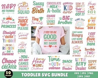 Kleinkind SVG Bundle, Retro Kleinkind geschnitten Datei, Baby Sprüche Design, lustiges Kleinkind Design, Baby Design, Retro Datei, Boho Design, Groovy Design, gewellter Text SVG