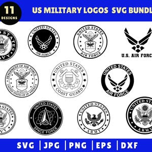 US Military Logo SVG Bundle, Army Svg, Navy Svg, Coast Guard Svg, Air Force, Laser Ready, Vector, Digital Download, Space Force SVG, Cricut