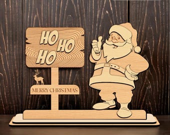 Christmas Standing Santa Decoration Laser Cut File,Glowforge Christmas Santa Ornaments,Table Decoration,Christmas Decor SVG,Instant Download