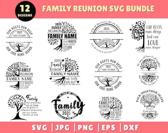 Paquete SVG de reunión familiar, árbol del amor familiar, árboles genealógicos personalizados, familia unida, camisetas de reunión familiar, árbol genealógico SVG, SVG familiar.