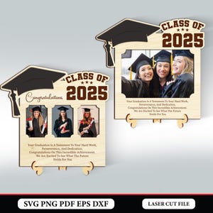 2025 Graduation SVG, Klasa 2025 SVG, Ramka ukończenia szkoły wycinana laserowo, Ramka na zdjęcia ukończenia szkoły, Drewniana ramka na zdjęcia ukończenia szkoły, Cięcie laserowe 3D.