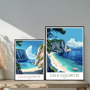 Poster de voyage sur la plage de Cala Goloritze - Destinations emblématiques uniques inspirées d'un mur - Décoration d'intérieur moderne sur la plage de l'Italie - Cadeau parfait pour les amateurs de voyage