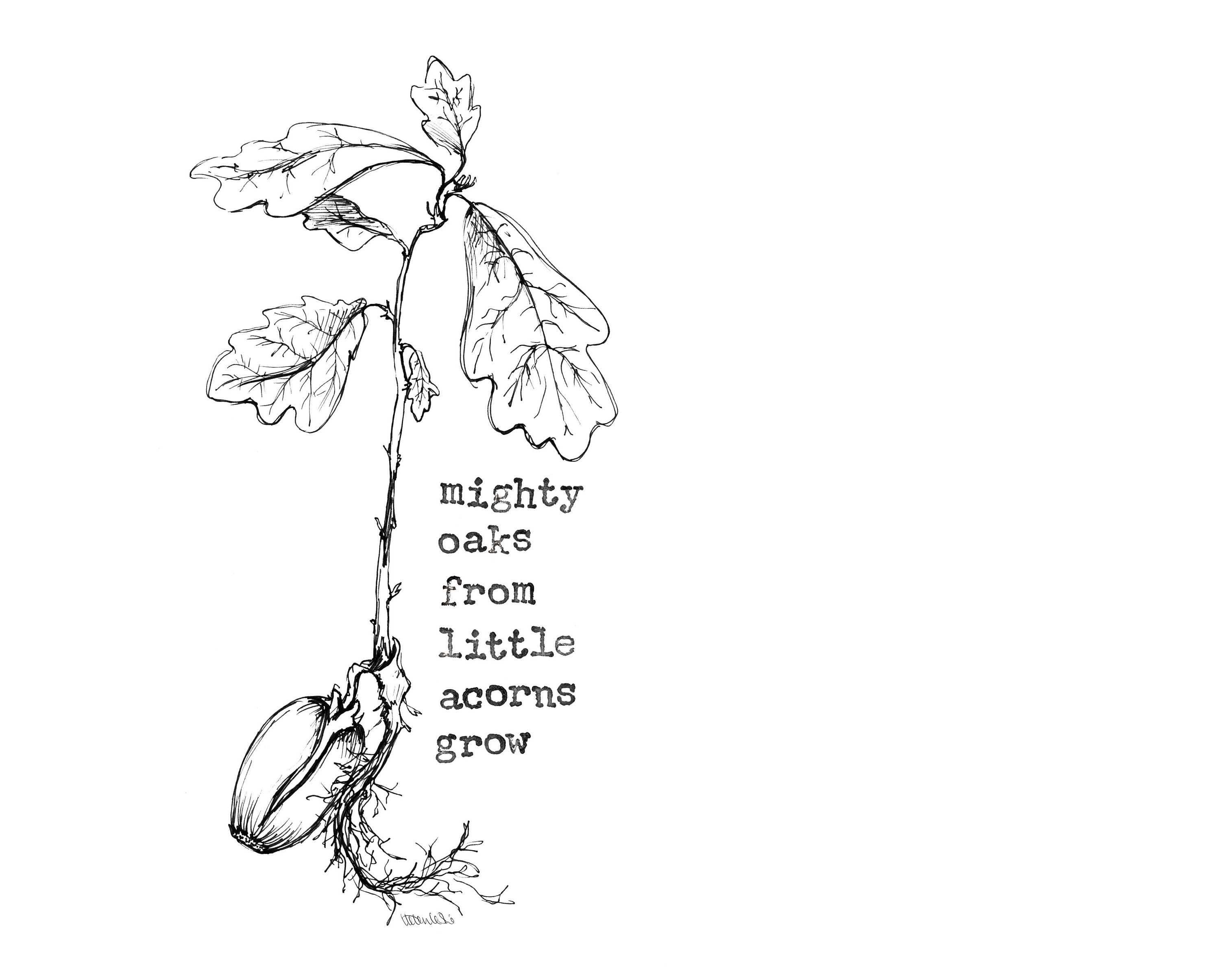 Mighty Oaks From Little Acorns Grow Digital Download Art Print Etsy