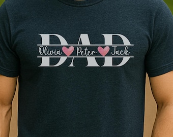Personalized Dad Shirt: Custom Kids Names, Father's Day Gift
