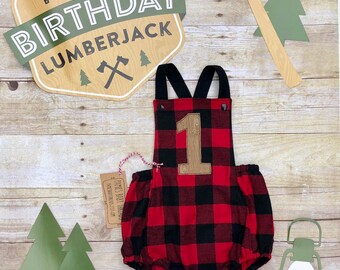 little lumberjack 1st birthday outfit