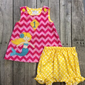 Mermaid First Birthday Dress and Bloomers