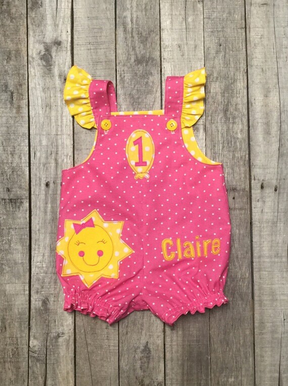 Pink Lemonade First Birthday Romper You Are My Sunshine Etsy