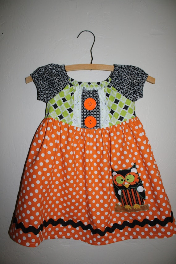 Items similar to It's A Hootie Tootie Halloween Peasant Dress on Etsy