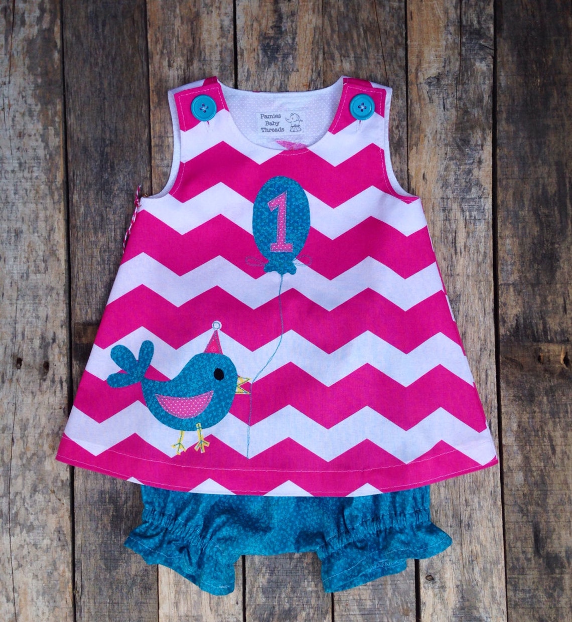 Little Birdie First Birthday Dress and Bloomers - Etsy