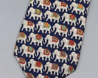 Vintage Jonelle-zijden stropdas met olifantenpatroon – Made in Italy