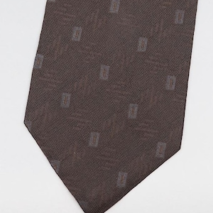 Vintage Giorgio Armani Tie – Brown Geometric Pattern, Made in Italy