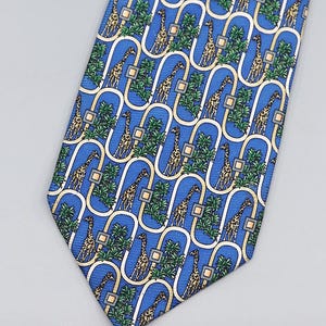 Giraffe Jungle Pattern Tie – 100% Silk, Made in Germany