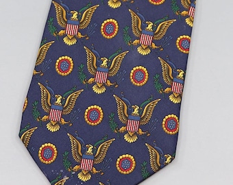 Oger Patriotic Eagle Tie – USA Emblem Vintage Necktie