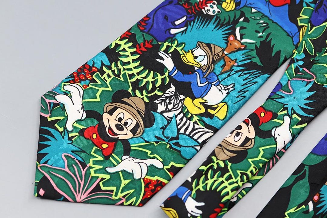 90年代ヴィンテージディズニーネクタイ - ドナルドダックジャングル
