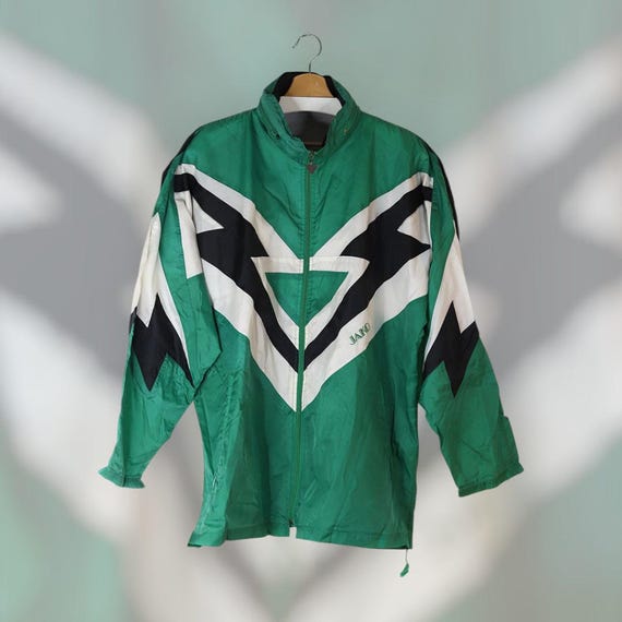 Vintage JAKO Sport Windbreaker Jacket Green Black 90s Track Top - Etsy